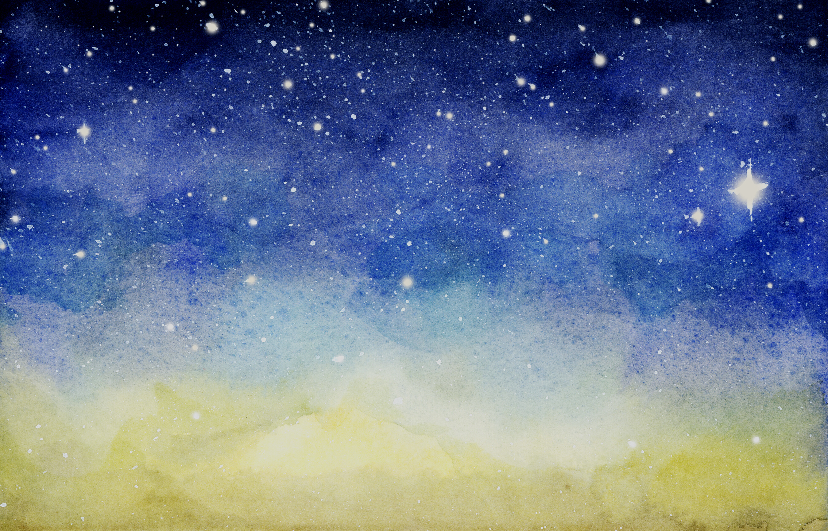 Watercolor night sky background with stars